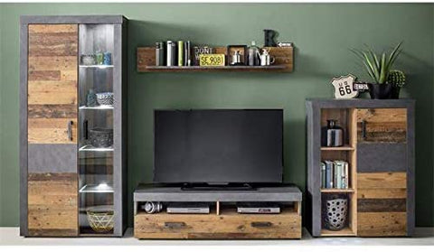 Rootz Living room 4-piece furniture set - wall unit - TV unit - display cabinet