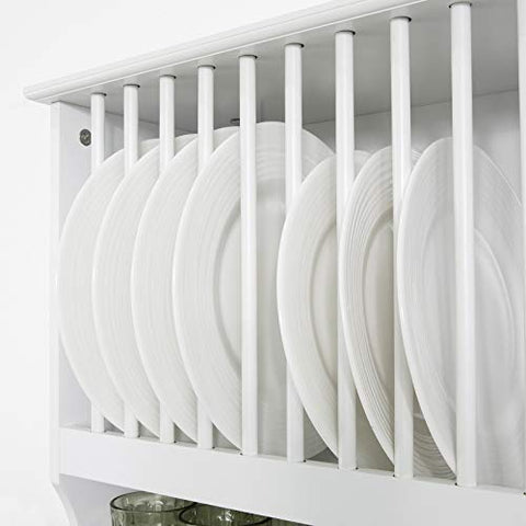Rootz Wall Mounted Kitchen Plate Cup Rack - Kitchen Wall Shelf - Kitchen Storage Rack Shelf