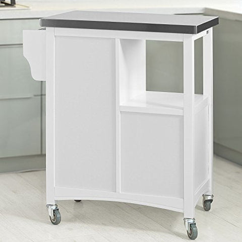 Rootz Keukenopslag Serveerwagen met roestvrijstalen werkblad en kasten