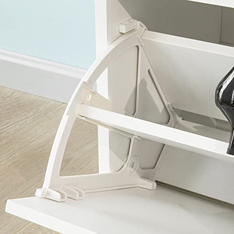 Rootz Shoe Rack Shoe Bench Shoe Cabinet with Folding Padded Seat & Flip - drawer