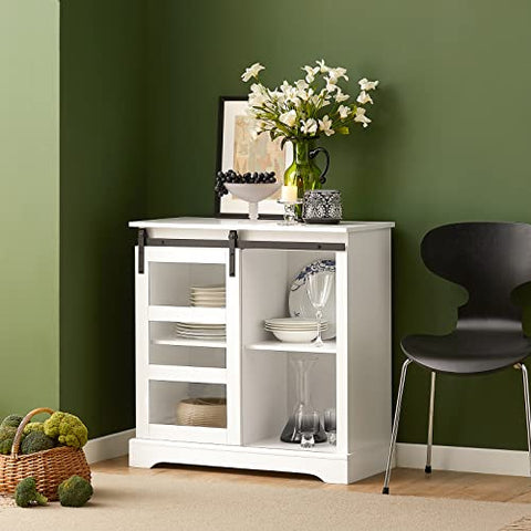 Rootz Dressoir met glazen schuifdeur - Keuken Eetkamer Woonkamer Dressoir Opbergkast Kast