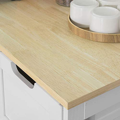 Rootz Keukentrolley Keukenopbergwagen met 3 laden en verwijderbaar dienblad