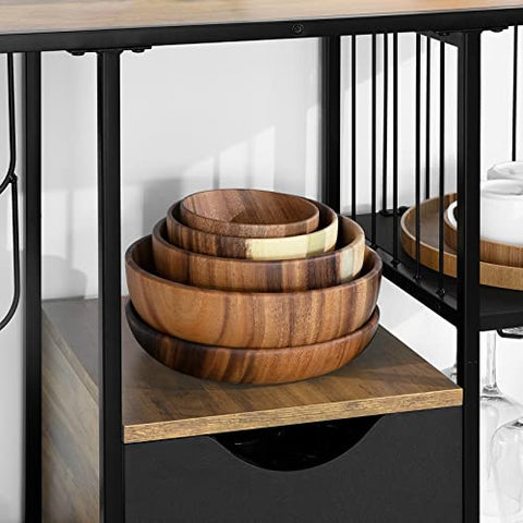 Rootz Industriële stijl Keuken Eetkamer Opbergplank Dressoir Bijzettafel Bijzettafel Wijnrek