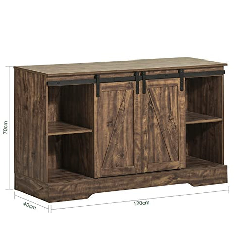 Rootz Storage Cabinet Sideboard with 2 Sliding Doors - Kitchen Dining Room Sideboard Storage Cabinet Cupboard Hall Cabinet