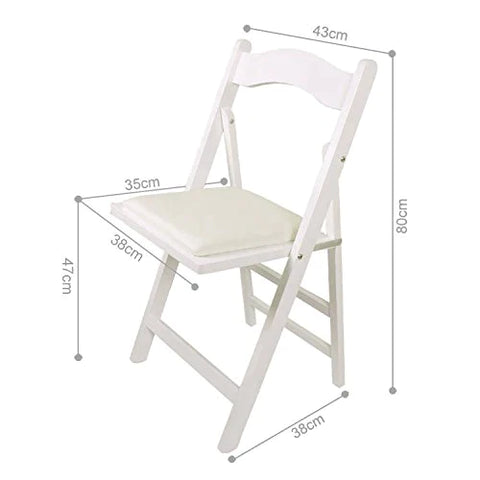 Rootz White Wood Folding Chairs- Dinning Chair- Office Chair