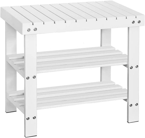 Rootz Bamboe 2-laags schoenenrek - Schoenenbank - Badkamerplank - B50 x D29 x H46cm