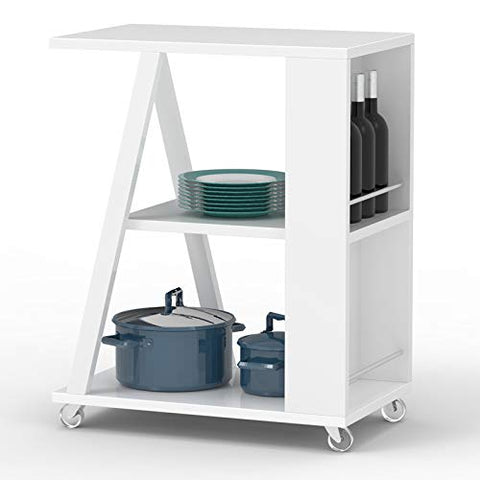 Rootz Keuken Serveerwagen Opbergwagen - Bijzettafel Bijzettafel op Wielen