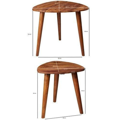Rootz Side Table - Wooden Coffee Table - Brown - 60 x 56 x 60 cm