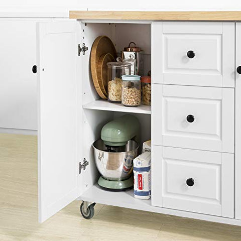 Rootz Keukenopbergwagen Keukenkast Kast Dressoir Keukeneiland 3 Laden 2 Deuren