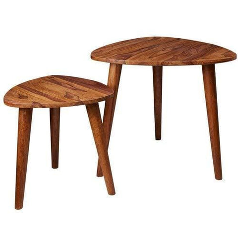 Rootz Side Table - Wooden Coffee Table - Brown - 60 x 56 x 60 cm