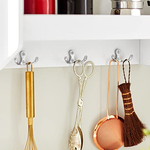 Rootz Wandgemonteerd Plankrek met 3 Planken &amp; 3 Haken - Keuken Wandplank Kruidenrek-Keuken Opbergrek Plank