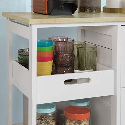 Rootz Keukentrolley Keukenopbergwagen met 3 laden en verwijderbaar dienblad