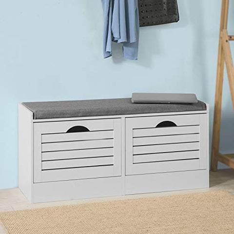 Rootz Hallway Shoe - Bench Shoe - Rack Shoe - Cabinet with Flip - drawer and Seat Cushion