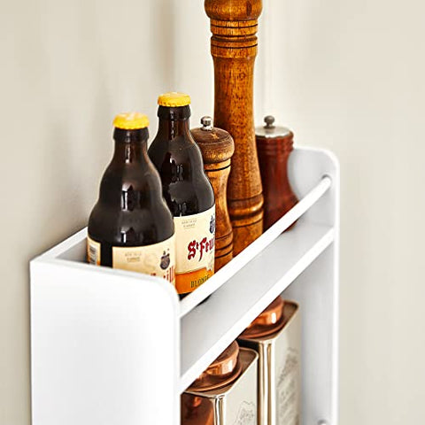 Rootz Wandgemonteerd Plankrek met 3 Planken &amp; 3 Haken - Keuken Wandplank Kruidenrek-Keuken Opbergrek Plank