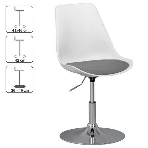 Rootz Armchair - Swivel armchair - Waiting room chair - Dining room chair - Visitor chair - Swivel chair - Fabric - White/Grey