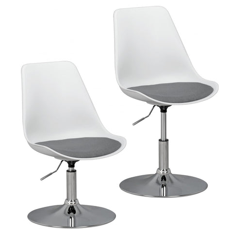 Rootz Armchair - Swivel armchair - Waiting room chair - Dining room chair - Visitor chair - Swivel chair - Fabric - White/Grey