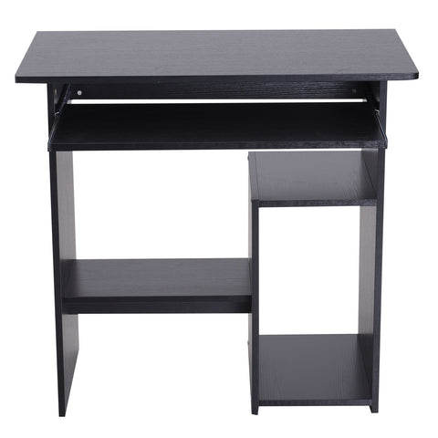 Rootz Desk - Computer Table - Extendable Tabletop - Office Table - PC Table - Black/White - Processed Wood