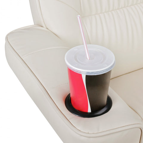 Rootz Armchair - TV Armchair - Chair with Cup Holder - TV Chair - Chair with Stool - Footstool - Beige/Black