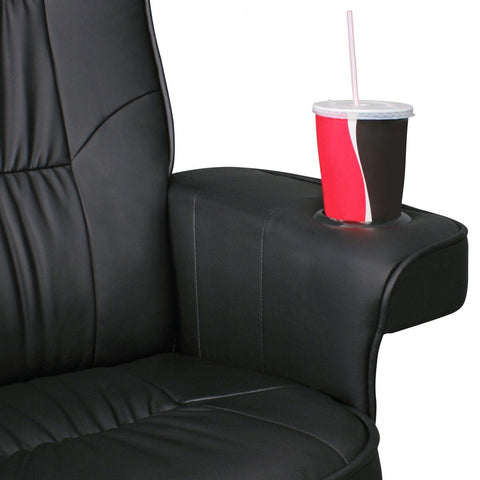 Rootz Armchair - TV Armchair - Chair with Cup Holder - TV Chair - Chair with Stool - Footstool - Beige/Black