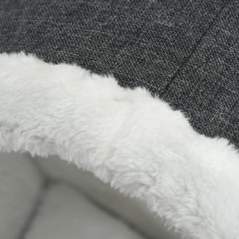 Rootz Cat Cave - Cat Hanging Cave - Cat Bed - Cat Perch Hanging Kitten House - Comfortabel Verwijderbaar Flanellen Tapijt - Donkergrijs/Wit - 48 x 35 x 35cm