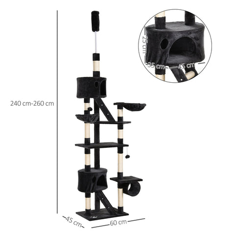 Rootz Scratching Post - Cat Bed - XL - Play Tree - Climbing Tree - Plush - Grey