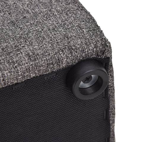 Rootz Hocker - Storage space - Pouf - Linen - Tray - Stool - 42 x 42 x 41 cm - Dark gray