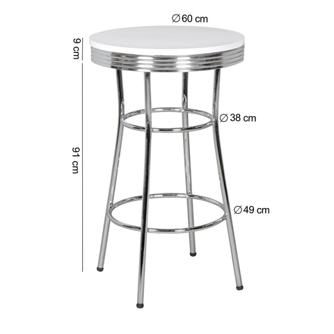 Rootz Bartisch – Bistrotisch – Stehtisch – Aluminium-Bartisch – Design – Retro – USA – Ø 60 cm