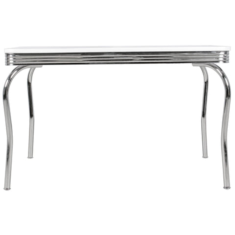 Rootz Elvis Dining Table - Kitchen Table - American Diner - Table White - Silver - Aluminum - USA - Design - 120 x 80 cm