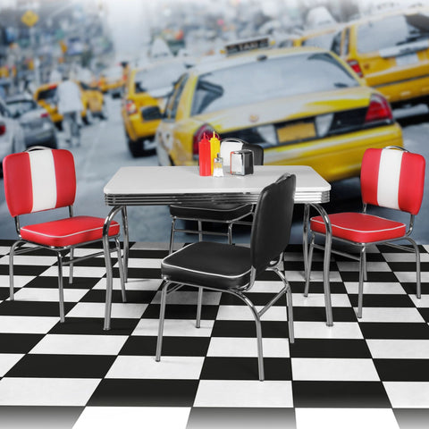 Rootz Elvis Dining Table - Kitchen Table - American Diner - Table White - Silver - Aluminum - USA - Design - 120 x 80 cm