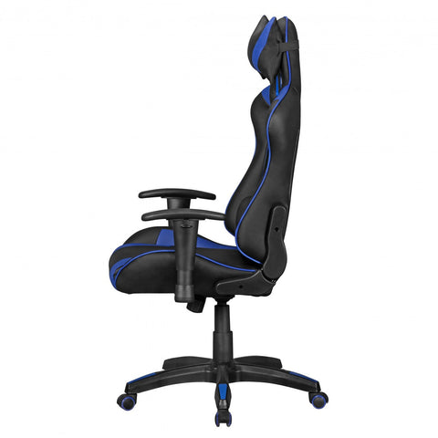 Rootz Office Chair - Black & Blue Leather-Look - Desk Chair - Executive Chair - Gaming Chair - Swivel Chair with Sport Racing Optics