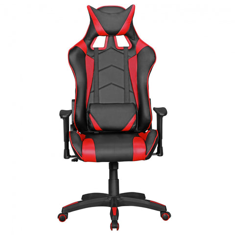 Rootz Office Chair - Black & Red Leather-Look - Desk Chair - Executive Chair - Gaming Chair - Swivel Chair with Sport Racing Optics