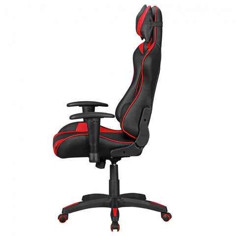 Rootz Office Chair - Black & Red Leather-Look - Desk Chair - Executive Chair - Gaming Chair - Swivel Chair with Sport Racing Optics