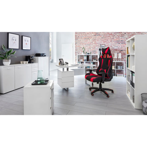 Rootz Game chair - Office chair - Executive chair - Black - Red - Fabric