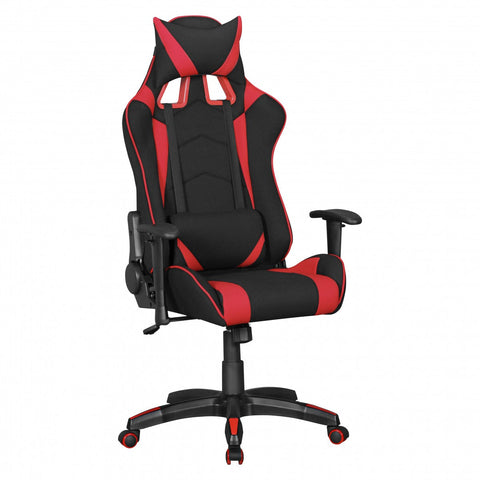 Rootz Game chair - Office chair - Executive chair - Black - Red - Fabric