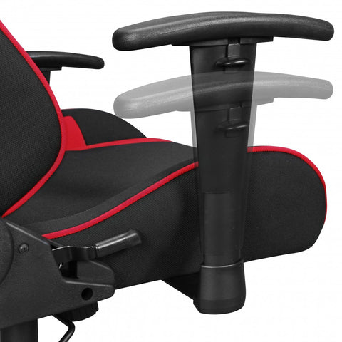 Rootz Game chair - Office chair - Executive chair - Black - Red - Fabric