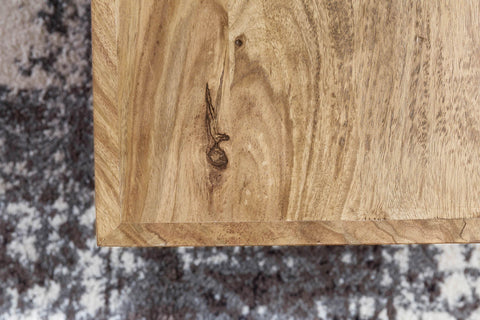 Rootz Couchtisch – Wohnzimmertisch im Landhausstil – Beistelltisch aus Naturprodukt – Massivholz Akazie – 58 cm