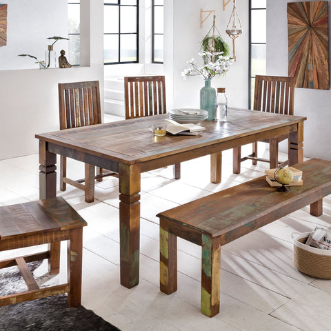 Rootz Dining Table - Dining Room Table - Kitchen Table - 6-8 People - Brown - Recycled Mango Wood - 180 x 90 x 76 cm