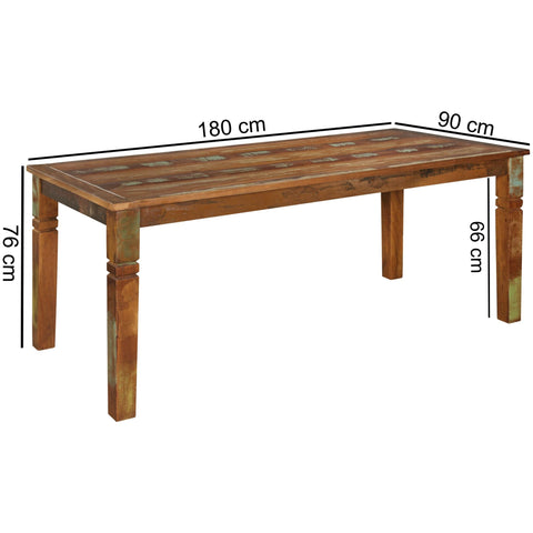 Rootz Dining Table - Dining Room Table - Kitchen Table - 6-8 People - Brown - Recycled Mango Wood - 180 x 90 x 76 cm