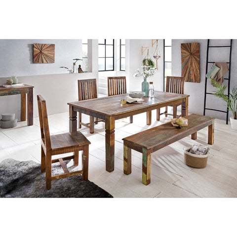 Rootz Dining Table - Dining Room Table - Kitchen Table - 6-8 People - Brown - Recycled Mango Wood - 180 x 90 x 76 cm
