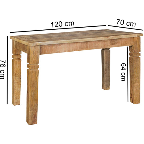 Rootz Dining Table - Dining Room Table - Kitchen Table - 6-8 People - Brown - Solid Mango Wood - 120 x 70 x 76 cm