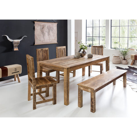 Rootz Dining Table - Dining Room Table - Kitchen Table - 6-8 People - Brown - Solid Mango Wood - 120 x 70 x 76 cm