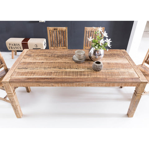 Rootz Dining Table - Dining Room Table - Kitchen Table - 6-8 People - Brown - Solid Mango Wood - 120 x 70 x 76 cm