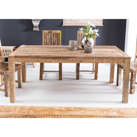 Rootz Dining Table - Dining Room Table - Kitchen Table - 6-8 People - Brown - Solid Mango Wood - 120 x 70 x 76 cm