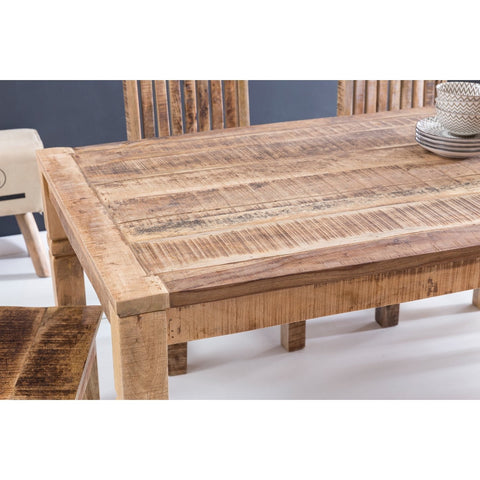 Rootz Dining Table - Dining Room Table - Kitchen Table - 6-8 People - Brown - Solid Mango Wood - 120 x 70 x 76 cm