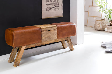 Rootz Storage Box Bench - Design Brown - Chest of Drawers - Wardrobe Bench Stool - 120 x 29 x 53 cm