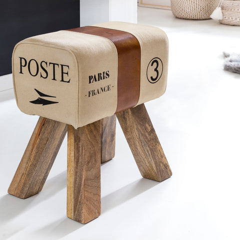 Rootz Turnbok Stool - Bench - Bench - Gymnastic Stool - Springbok - Canvas - Leather - Wood - Brown