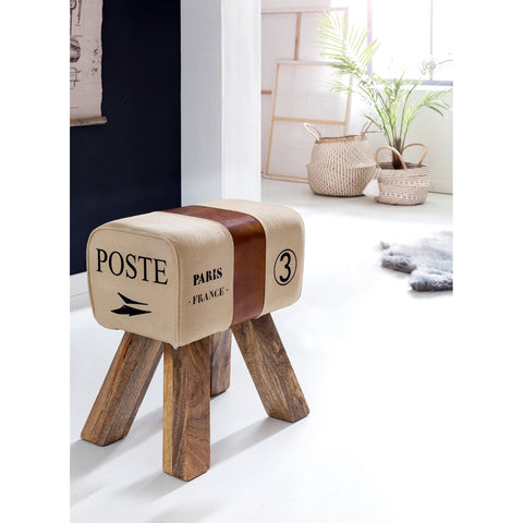 Rootz Turnbok Stool - Bench - Bench - Gymnastic Stool - Springbok - Canvas - Leather - Wood - Brown