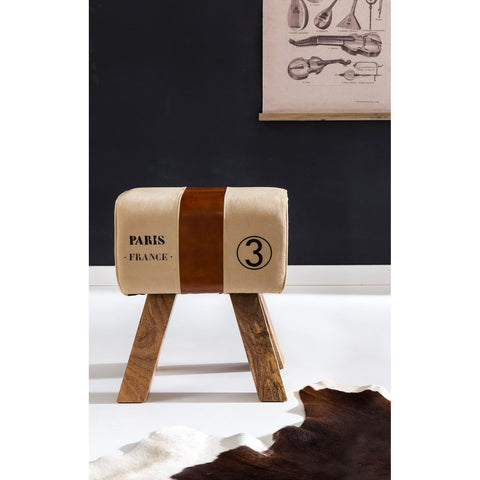 Rootz Turnbok Stool - Bench - Bench - Gymnastic Stool - Springbok - Canvas - Leather - Wood - Brown