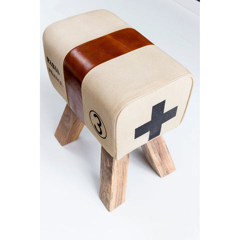 Rootz Turnbok Stool - Bench - Bench - Gymnastic Stool - Springbok - Canvas - Leather - Wood - Brown