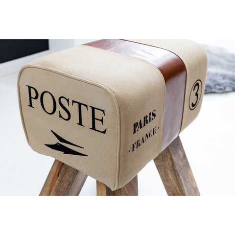 Rootz Turnbok Stool - Bench - Bench - Gymnastic Stool - Springbok - Canvas - Leather - Wood - Brown